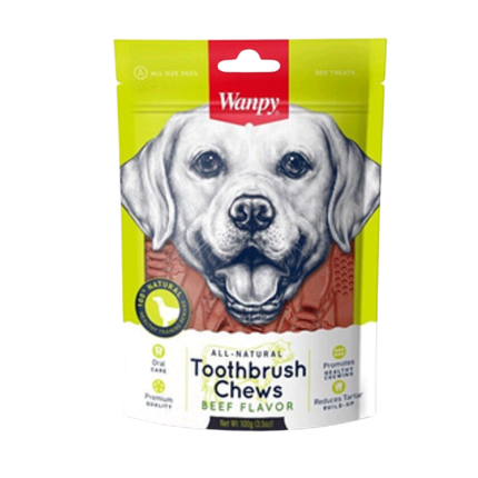 Cepillos de dientes sabor vacuno Wanpy toothbrush chews beef flavor