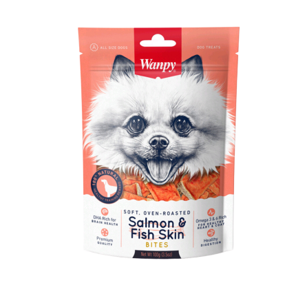 Piel de salmón Wanpy salmón fish skin bites