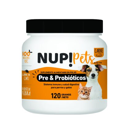 Pre&probiotico sabor carne para sistema inmune y salud digestiva para perros y gatos Nup!pets