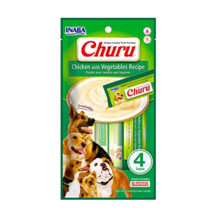 Dog churu pollo con vegetales (4 tubitos)