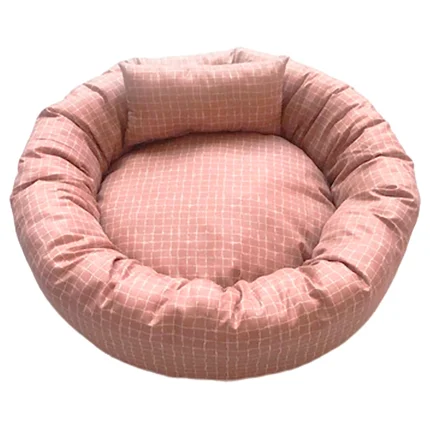 Cama circular para mascotas talla S color salmón