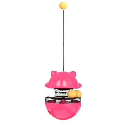 Juguete dispensador de alimentos para gatos color rosado