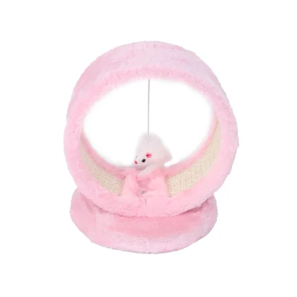 Juguete rascador para gatos color rosado