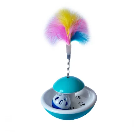 Pelota con fugas de comida para mascota color turquesa