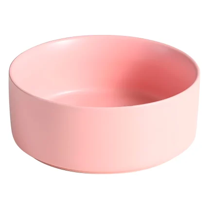 Plato mascota perros y gato color rosado