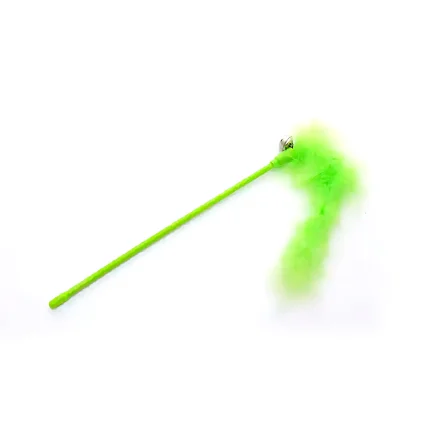 Varilla plastica para gatos con señuelo estilo cola color verde