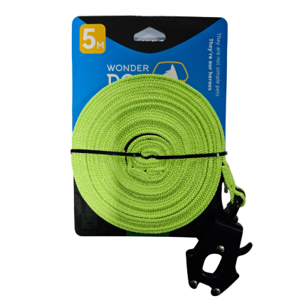 Correa antideslizante para mascotas 5 mts mosqueton tactico color verde Wonderdog