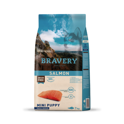 Alimento Salmón cachorro raza pequeña 7 kg Bravery salmón mini puppy small breeds