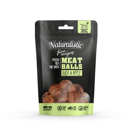 Snack bolitas de pato y manzana Naturalistic meatballs duck and apple, 100 gr
