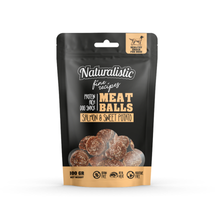 Snack bolitas de salmón y camote Naturalistic meatballs salmón and sweet potato, 100 gr