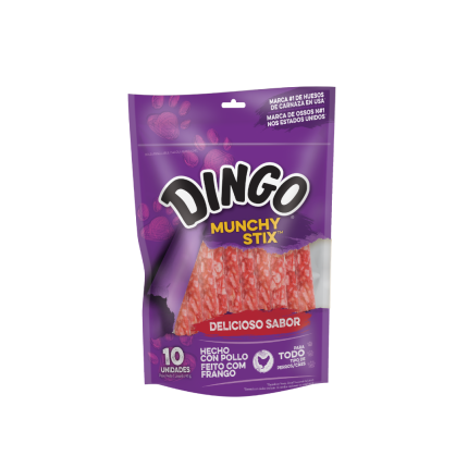 Palitos masticables Dingo munchy stick 90 gr, 10 unidades