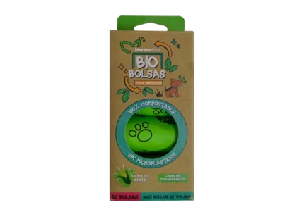 Bolsas biodegradables para desechos Marbenpets (caja 4 rollos de 15 unidades c/u)
